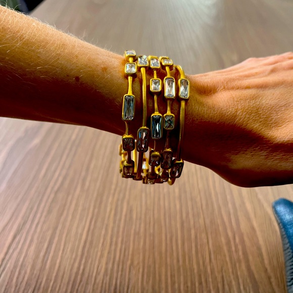 5 Jennifer Miller Bangles. They are a gold color with crystals. - Picture 2 of 3
